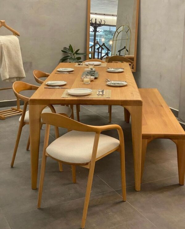 Mid-Century Modern Dobby Dining Table Set