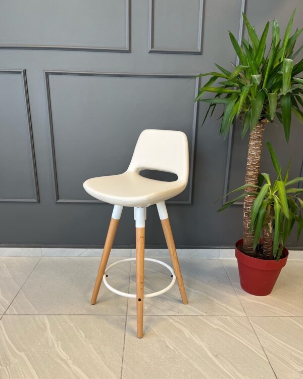 Ada Swivel Counter Stools with Genuine Leather - Image 2