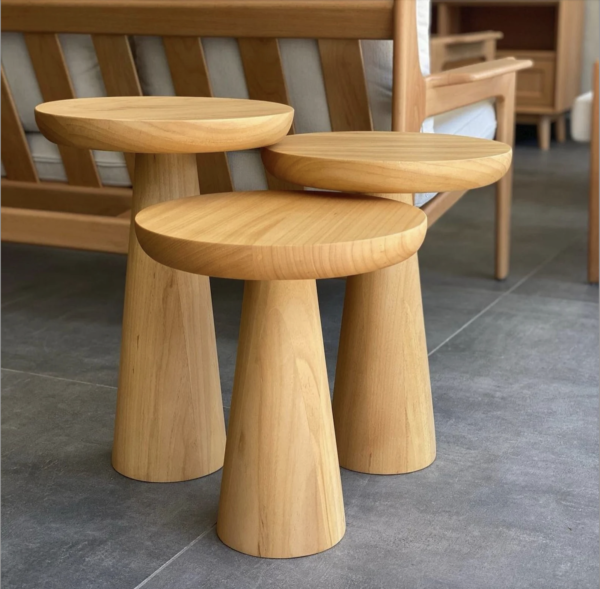 Triple Mushroom Shaped Coffee Table Set